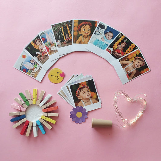 Polaroid with Clips and Fairy Lights