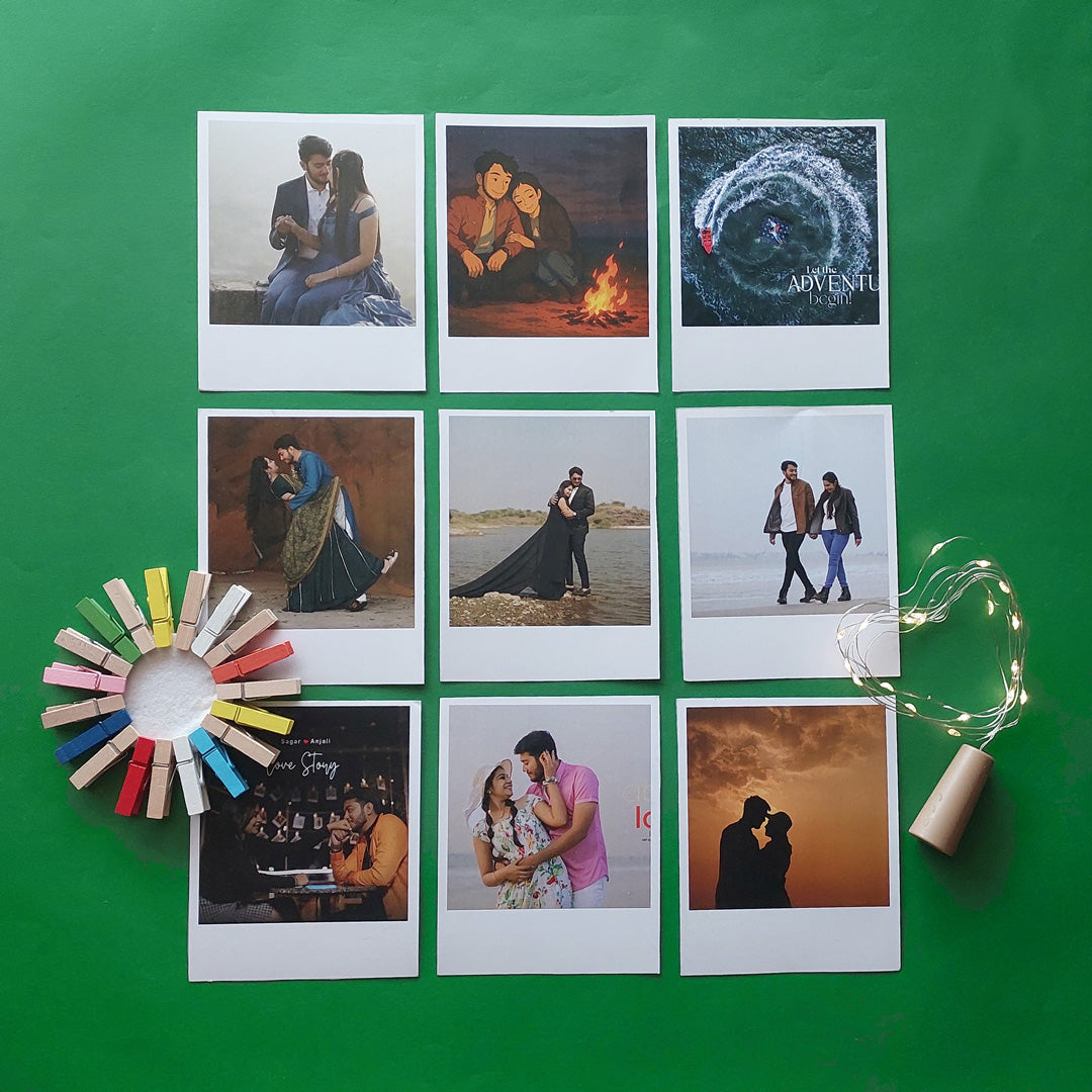 Polaroid with Clips and Fairy Lights